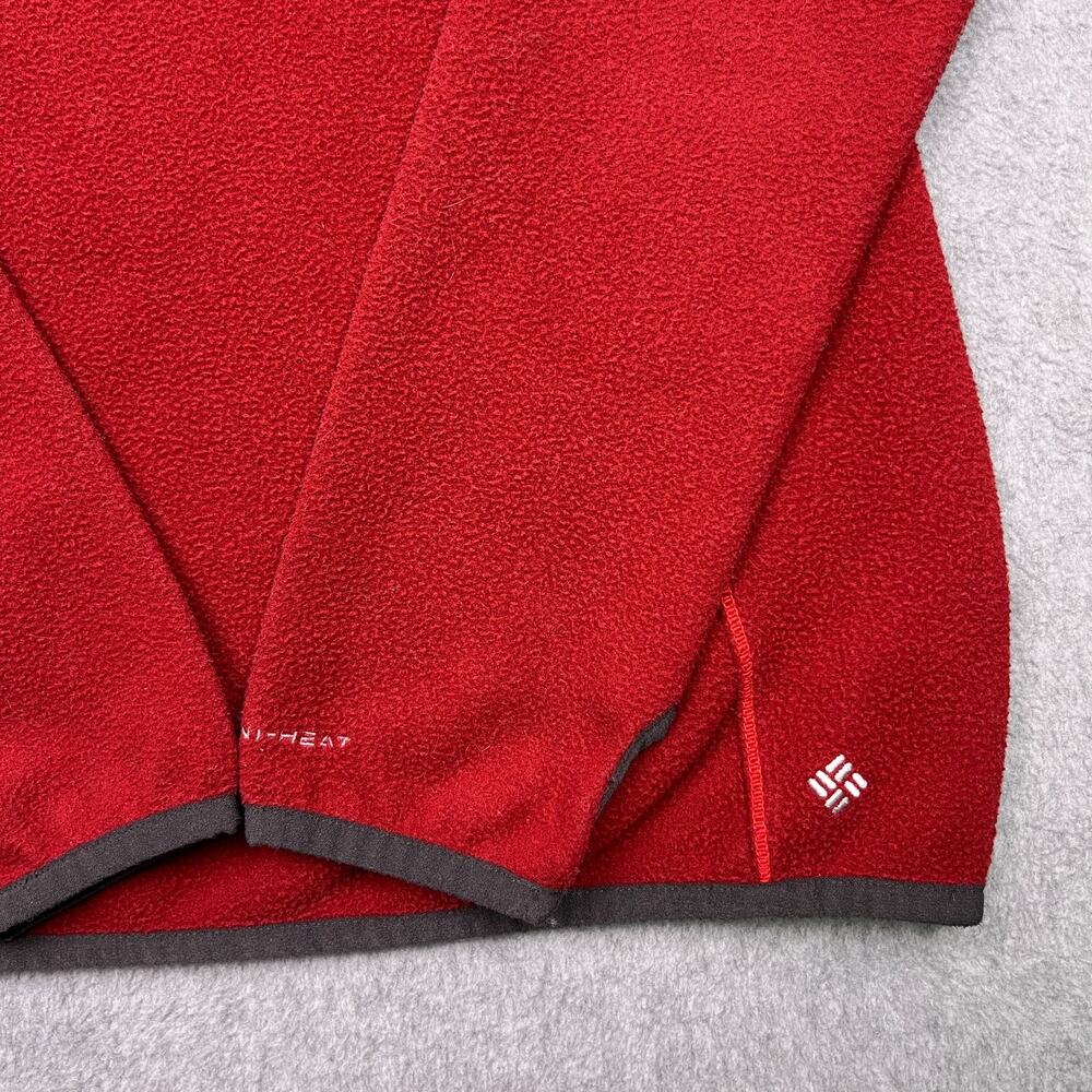 columbia‎ titanium omni heat sweatshirt red fleece 1/2 zip small - Picture 2 of 8